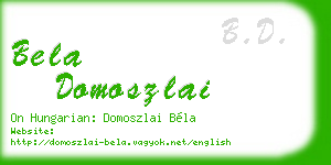 bela domoszlai business card