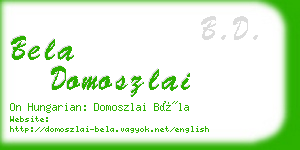 bela domoszlai business card